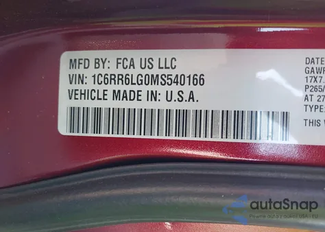 2021 Ram 1500 Classic Slt 4X2 5'7 Box from USA, damaged, VIN 1C6RR6LG0MS540166